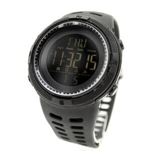 SKMEI Mens Jumbo 50mm Black Digital Sport Watch Alarm Chrono Timer w New Battery